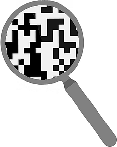 Symbolic image - Barcode under magnifying glass